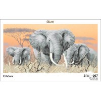 Панно для вышивки бисером «Слоны» (Схема или набор)